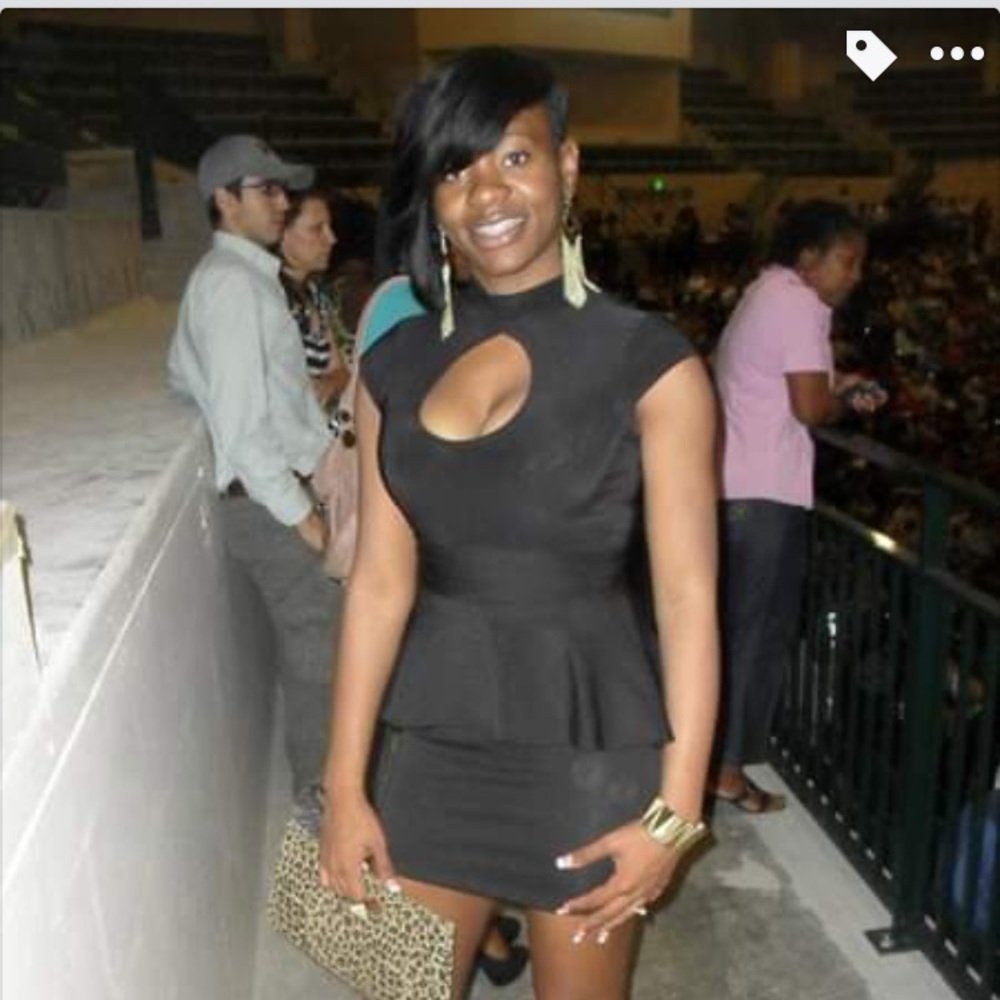 Black peek hole dress